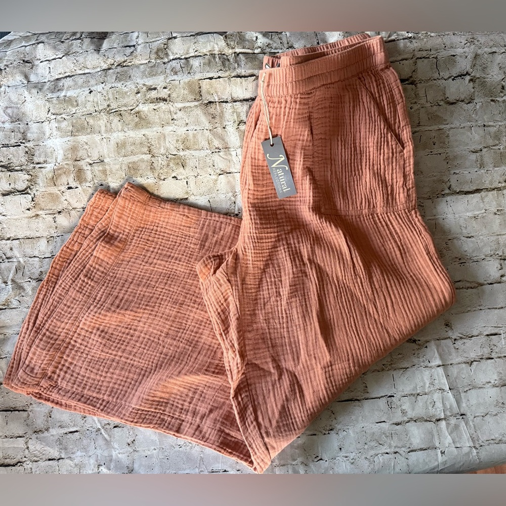 Natural Reflections Women’s 100% Cotton Cork Double Cloth Pants Size XL